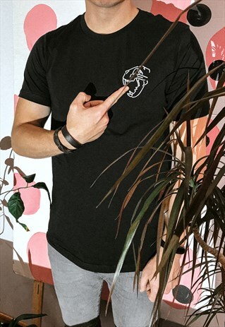 TIGER SKULL EMBROIDERED T-SHIRT