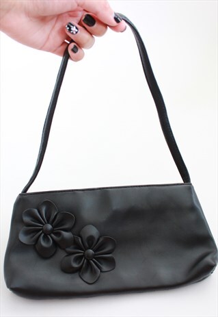BLACK LEATHER CUTE MINI BAG Y2K STYLE
