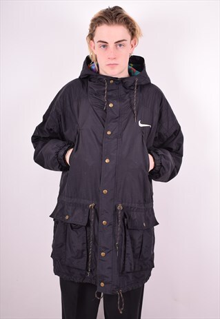 NIKE MENS VINTAGE JACKET XL BLACK 90'S