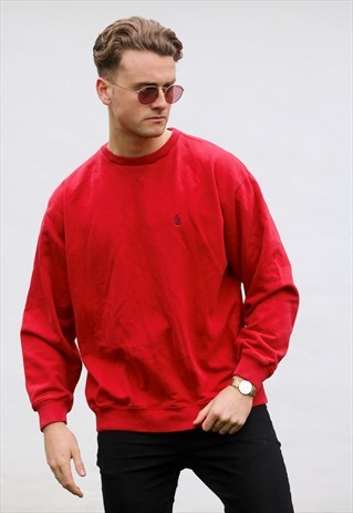 NAUTICA USA 90S MINIMALIST SCARLET RED SWEATSHIRT