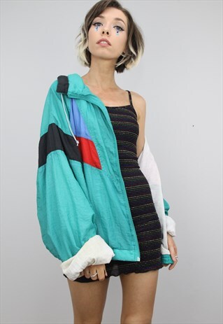 VINTAGE 80S 90S OVERSIZED FESTIVAL SHELL JACKET