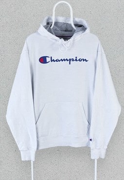 Vintage Champion White Hoodie Pullover Mens Large