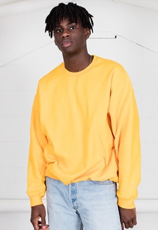 COSMIC SAINT MENS GOLD YELLOW SWEATSHIRT