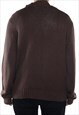 RALPH LAUREN - BROWN BUTTON UP JUMPER - XXLARGE