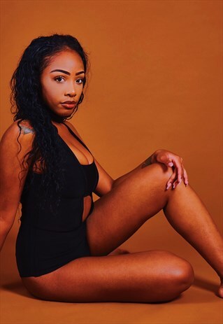 BLACK CHOKER BODYSUIT
