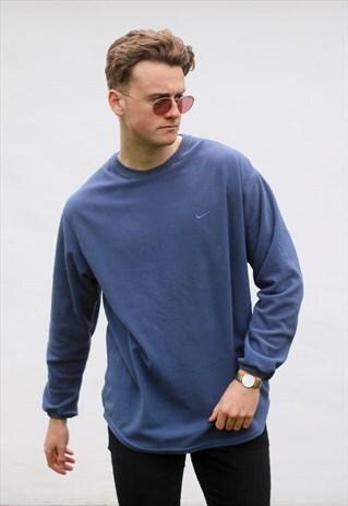 NIKE USA 90S MINIMALIST AIR FORCE BLUE FLEECE SWEATSHIRT