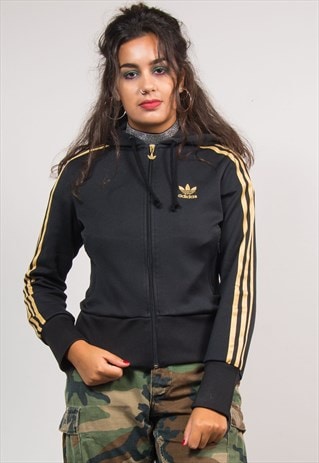 90'S VINTAGE CLASSIC BLACK ADIDAS TREFOIL TRACKSUIT JACKET