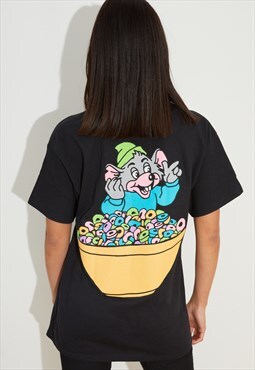 Mouse cereal black tee