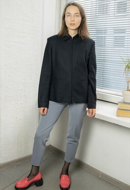 Vintage 80's Black Linen Jacket