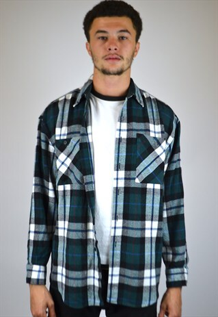 VINTAGE 90'S CHECKED WOOL SHIRT