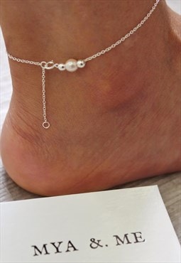 Mya Anklet 925 Sterling Silver in Pastel Pink