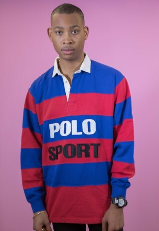 RARE VINTAGE POLO SPORT SPELL OUT RUGBY SHIRT