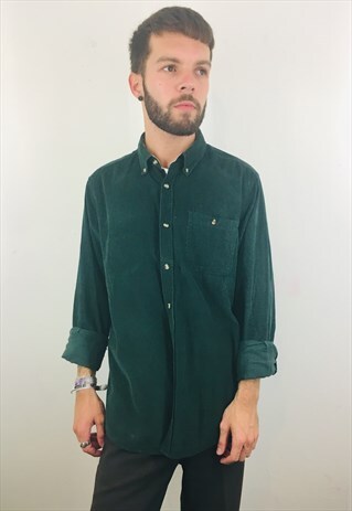 VINTAGE 90S GREEN CORD SHIRT