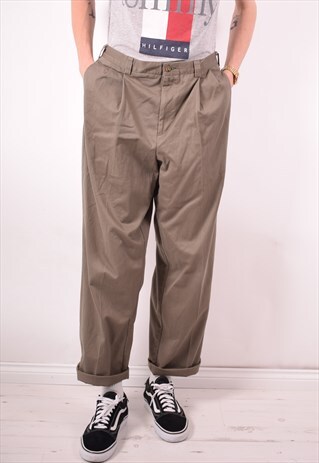 TOMMY HILFIGER MENS VINTAGE TROUSERS W34 L32 BROWN 90S