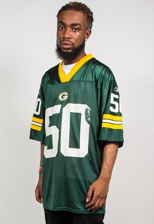 NFL REEBOK 90'S VINTAGE GREEN BAY PACKERS JERSEY T-SHIRT