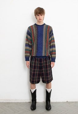 Vintage Rainbow Knitted Sweater Knitwear Jumper 90s
