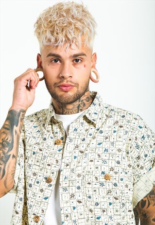 VINTAGE 80S HAWAIIAN SHORT SLEEVE SHIRT/ S6588