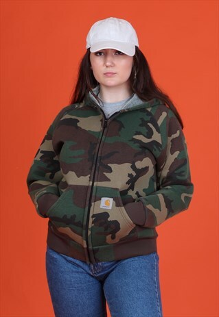 CAMO CARHARTT ZIP UP HOODIE
