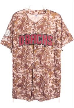 Vintage 90's MLB Jersey Embroidered D Bracks Brown Men's Lar