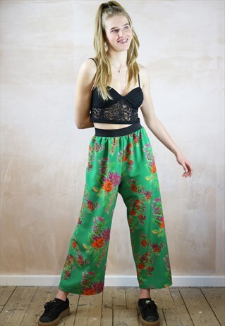 ORANGE ROSE CROP TROUSERS