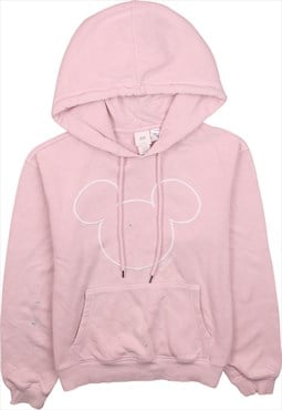 Disney 90's Mickey Mouse Pullover Hoodie XSmall Pink