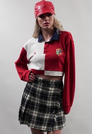 VINTAGE 90'S ADIDAS REWORKED CROP POLO TOP