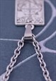 CRW SILVER WHEEL OF FORTUNE TAROT CARD NECKLACE 