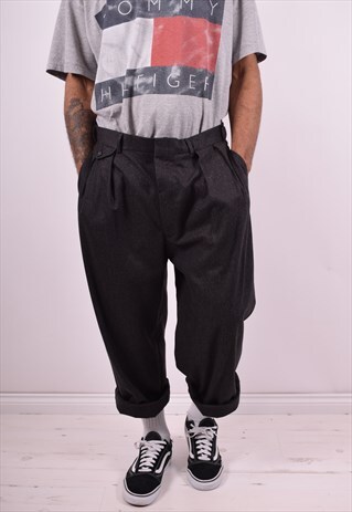 POLO RALPH LAUREN MENS VINTAGE TROUSERS W36 L29 GREY 90'S