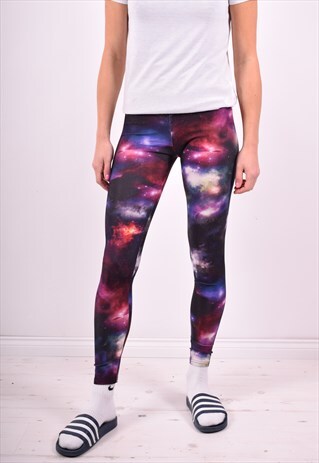 WOMENS VINTAGE GALAXY LEGGINGS W26 L28 MULTI 90'S