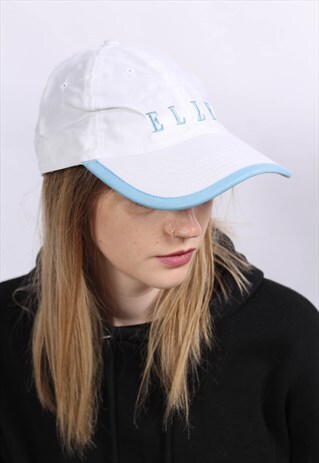 VINTAGE ELLE BASEBALL CAP HAT WHITE