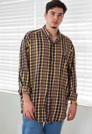 VINTAGE POLO RALPH LAUREN SHIRT LOGO FLANNEL 90S XXL 11.8