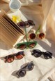 GLOSS BLACK CHUNKY ROUNDED SUNGLASSES