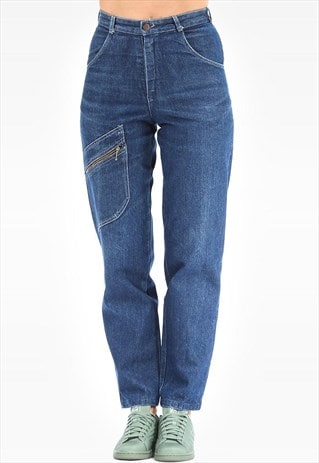 VINTAGE TAPERED MOM JEANS MULTI POCKETS