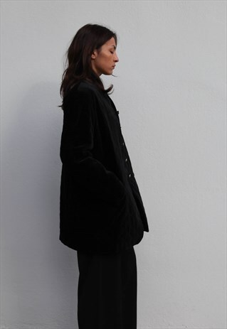BLACK VELOUR LONG BLAZER/JACKET