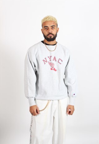 VINTAGE CHAMPION NYAC SWEATSHIRT GREY