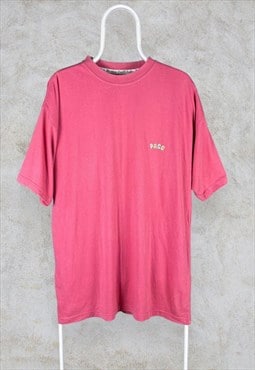 Vintage Paco T-Shirt Embroidered 90s Pink Men's XL