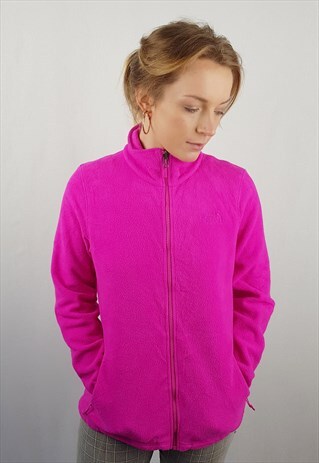 VINTAGE THE NORTH FACE FULL ZIPPED FLEECE HOT PINK