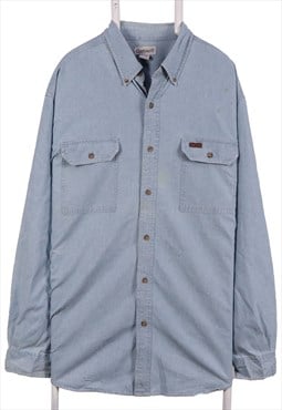 Vintage 90's Carhartt Shirt Button Up Long Sleeve Denim
