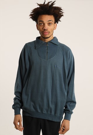 VINTAGE CHAMPION EMBROIDERED SPELLOUT 1/4 ZIP SWEATSHIRT