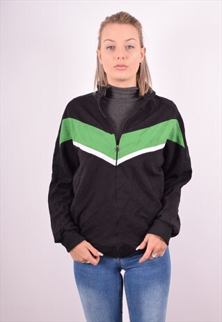 STARTER WOMENS VINTAGE TRACKSUIT TOP JACKET SMALL BLACK 90S
