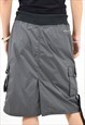 VINTAGE Y2K CARGO MIDI SKIRT IN GREY