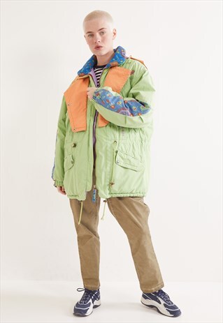 VINTAGE SNOW ART SKIING COAT GREEN