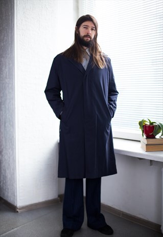VINTAGE 80'S NAVY BELTED COAT