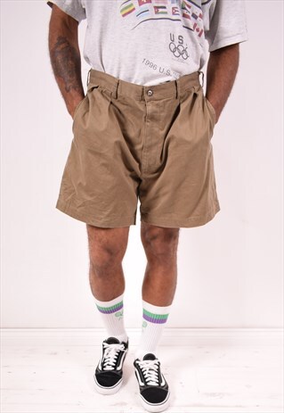 POLO RALPH LAUREN MENS VINTAGE SHORTS W35 KHAKI 90S