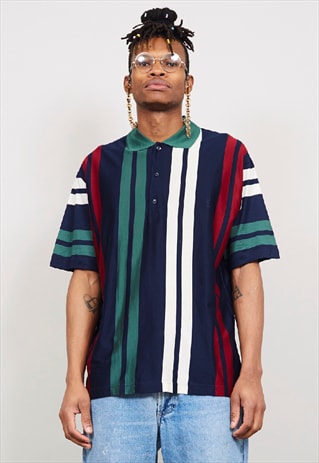 VINTAGE 90'S YVES SAINT LAURENT STRIPED POLO T-SHIRT