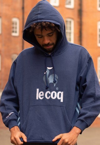 VINTAGE LE COQ SPORTIF HOODIE IN NAVY