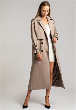 Long beige (cappuchino) trench coat