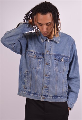 WRANGLER MENS VINTAGE DENIM JACKET XL BLUE 90S