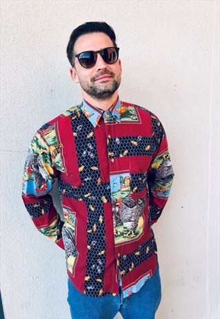PATTERN PRINT SHIRT LONG SLEEVED
