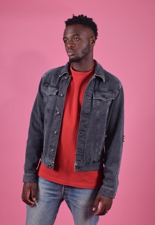 VINTAGE VERSACE JEANS ASPHALT GREY DENIM JACKET